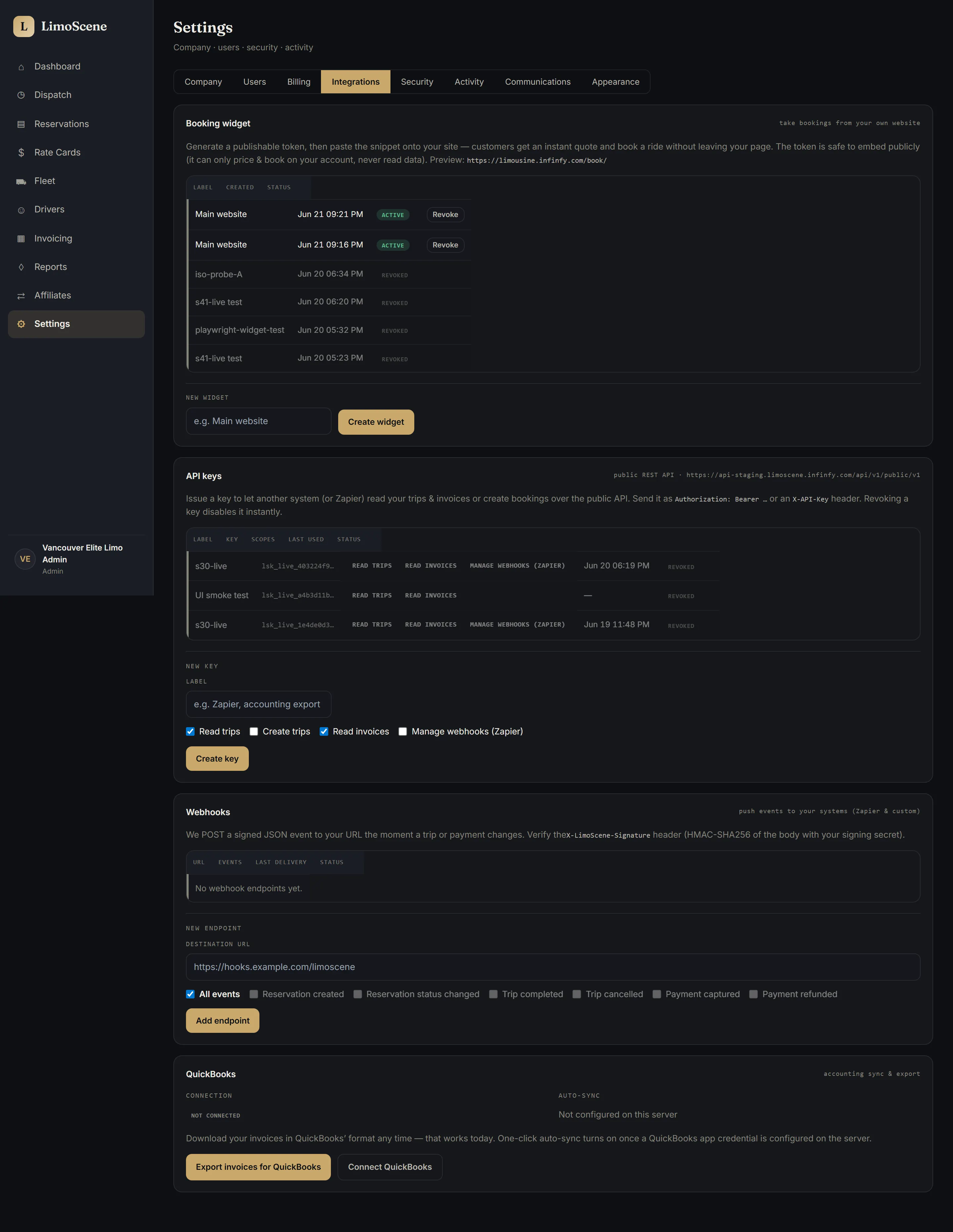 Booking widget